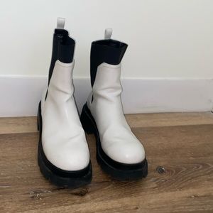 chunky lug sole dolce vita black and white boot Brody